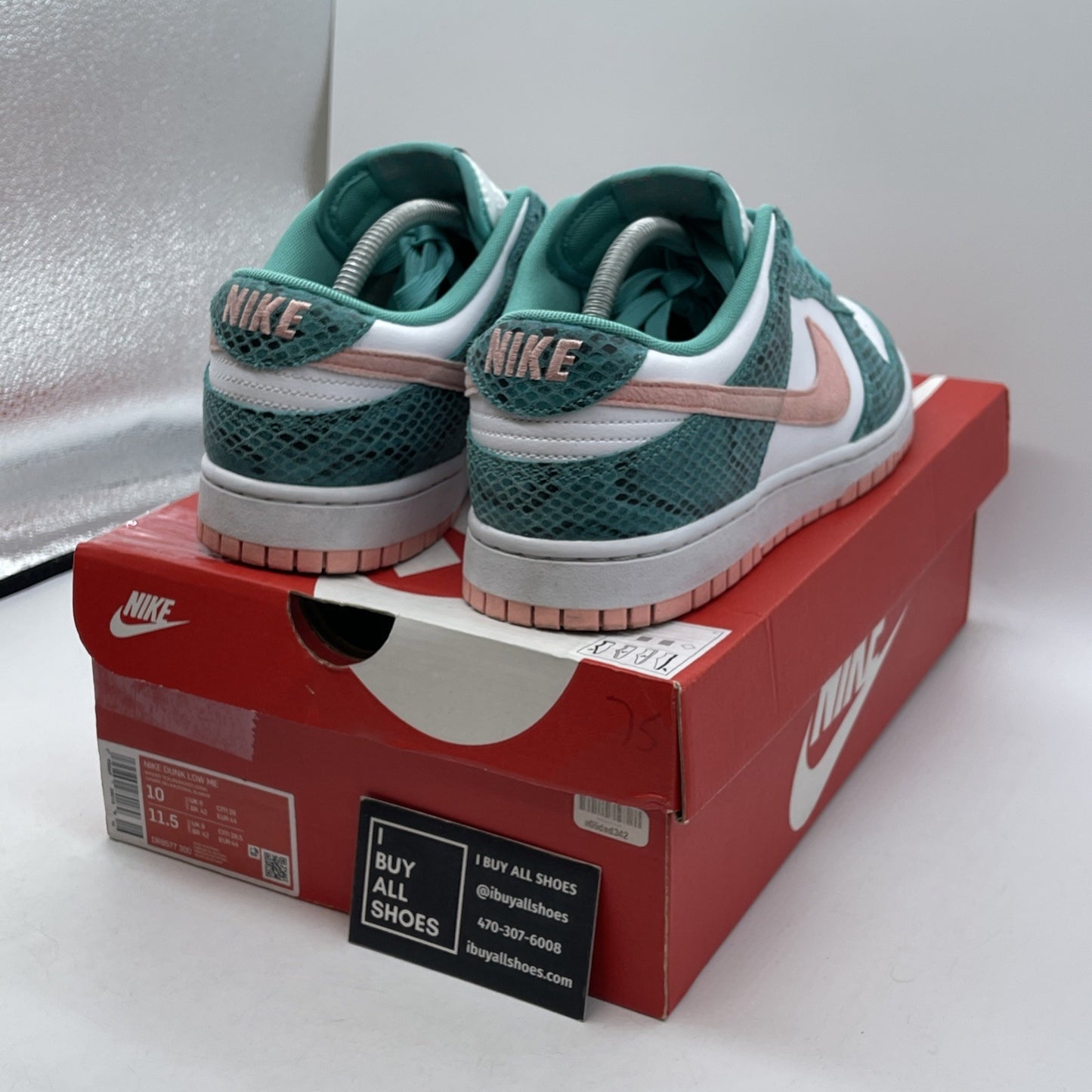 Size 10 - Nike Dunk Low Washed Teal Snakeskin Suede Leather (DR8577-300)