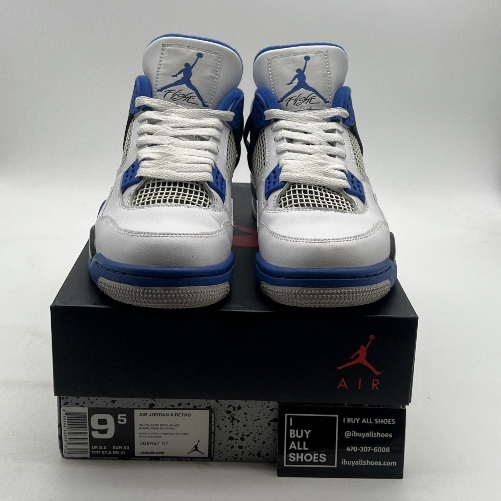 Size 9.5 - Air Jordan 4 Retro Mid Motorsports (308497-117)