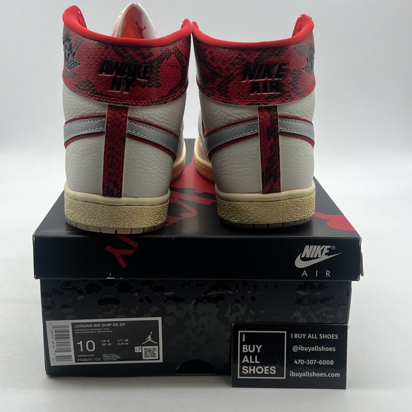Size 10 - Awake NY x Jordan Air Ship PE SP University Red (FN8575-100)