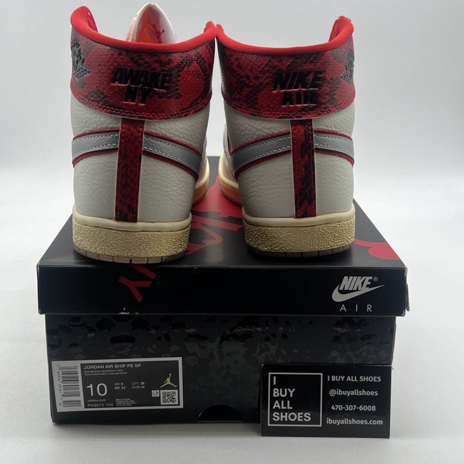 Size 10 - Awake NY x Jordan Air Ship PE SP University Red (FN8575-100)