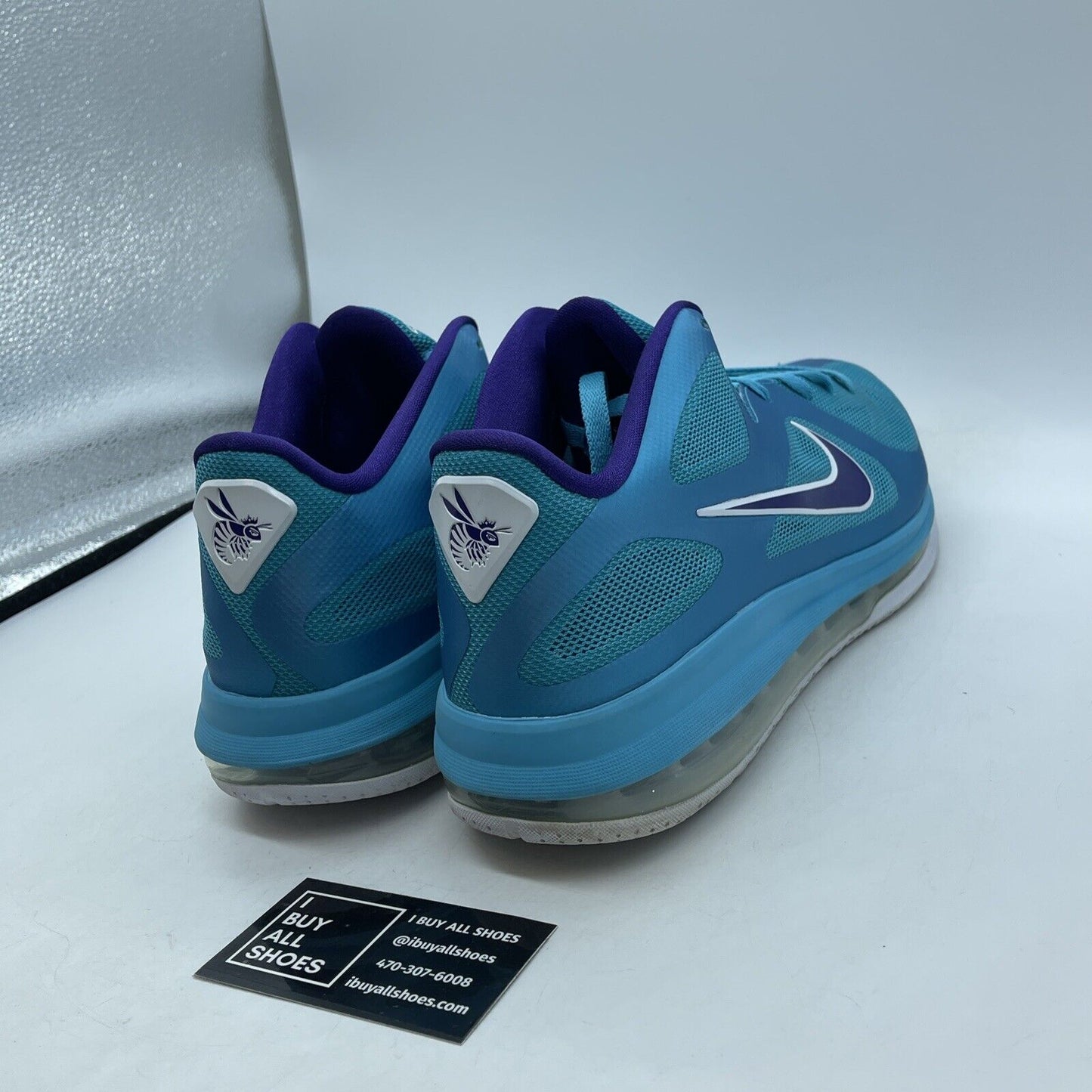 Size 13 - Nike LeBron 9 Low Summit Lake Hornets Blue Purple (510811-400)