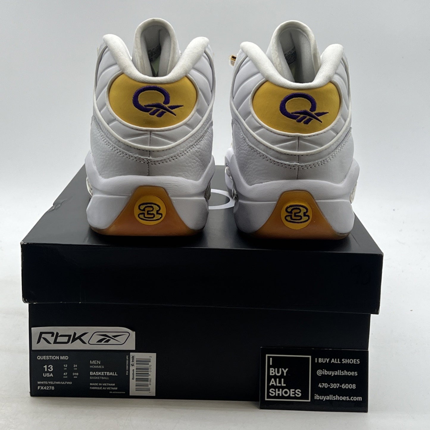 Size 13 - Reebok Question Mid Yellow Toe (FX4278)