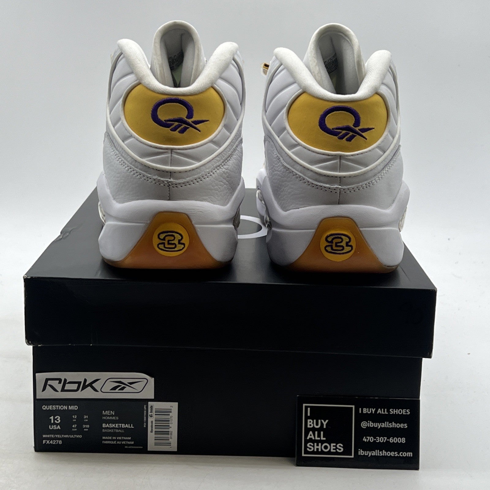 Size 13 - Reebok Question Mid Yellow Toe (FX4278)