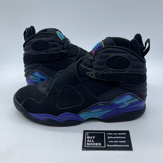 Size 9 - Air Jordan 8 Retro 2007 Aqua Black Blue Purple Suede (305381-041)