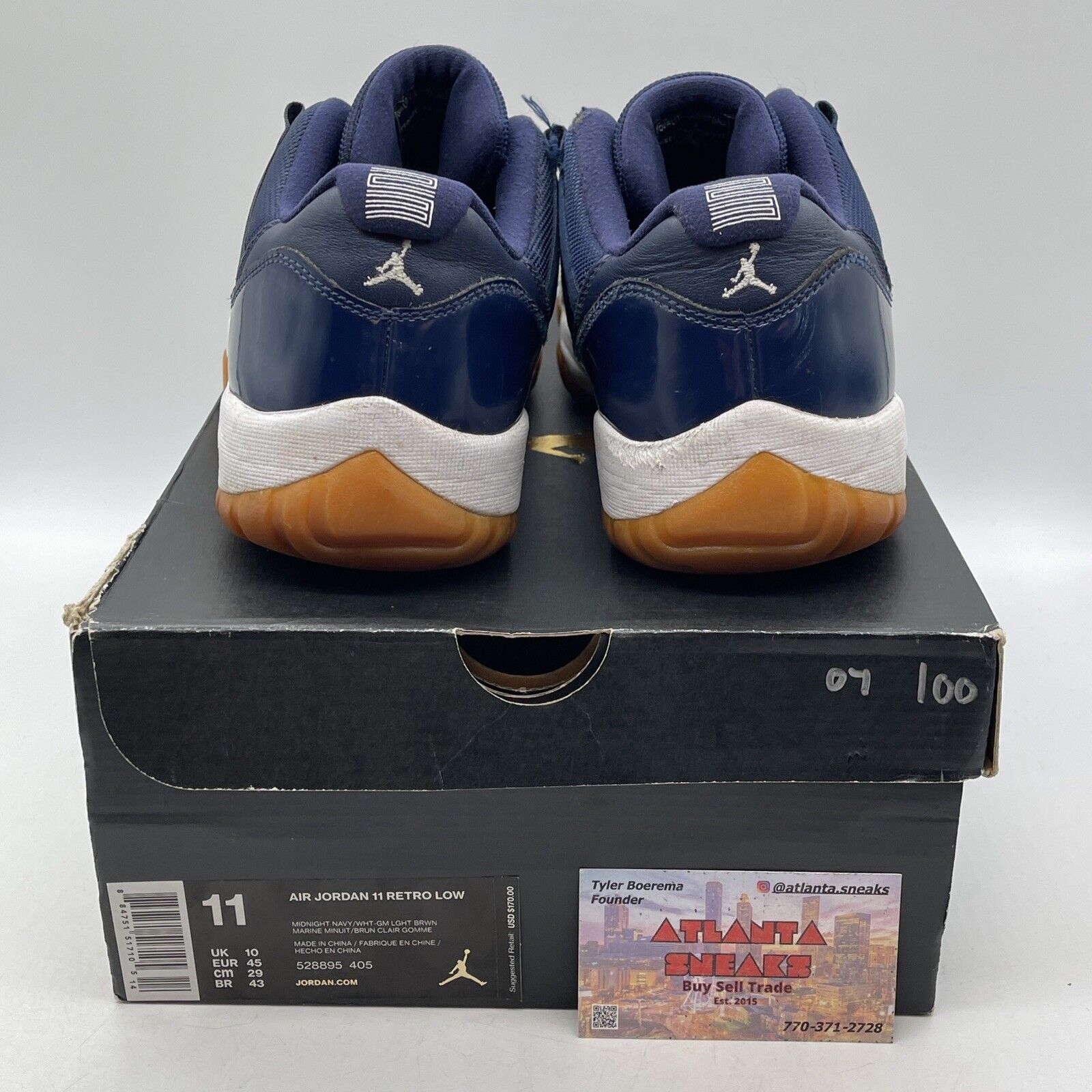 Size 11 - Air Jordan 11 Retro Low Navy Gum White Brown Leather (528895-405)