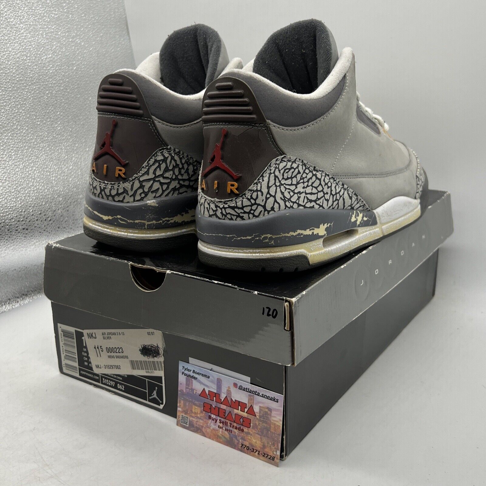 Size 11.5 - Air Jordan 3 Retro LS 2006 Cool Grey White Suede (315297-062)