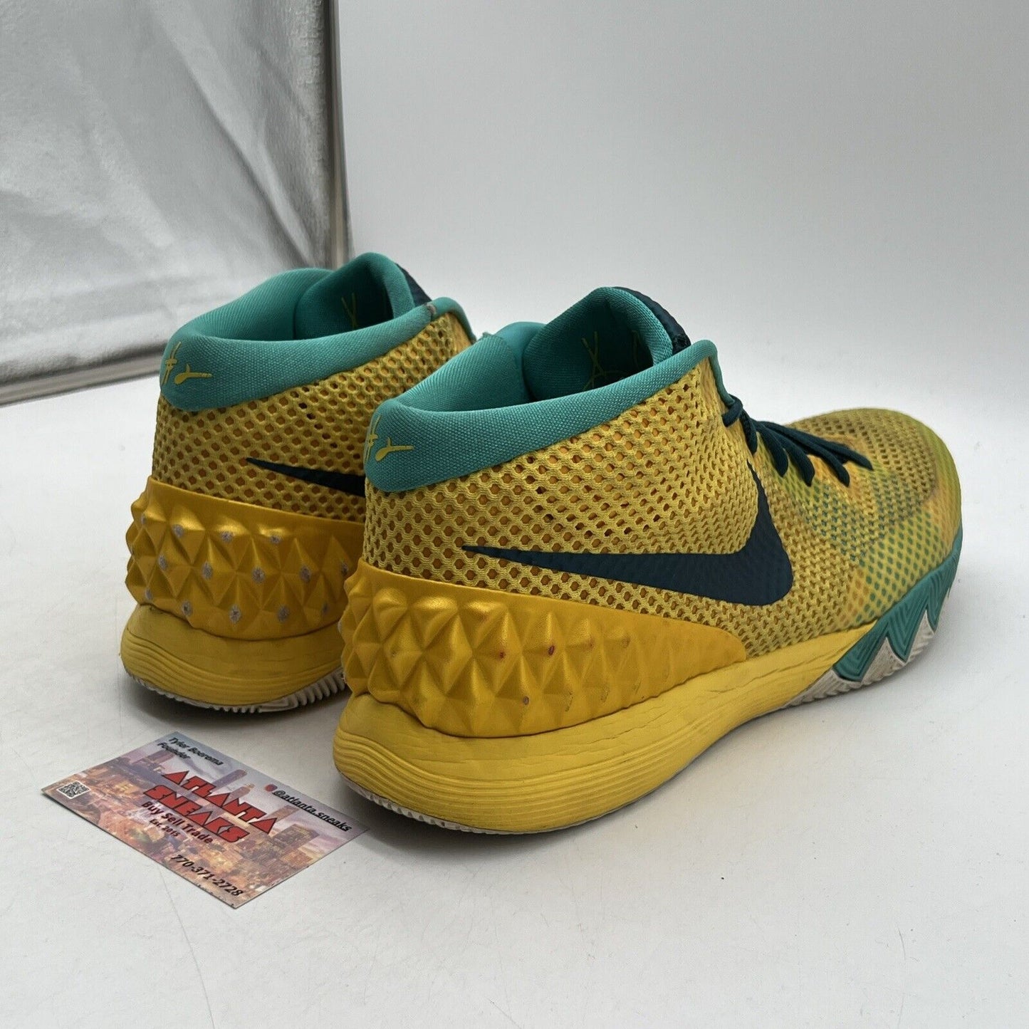 Size 13 - Nike Kyrie 1 Letterman White Aqua Yellow (705277-737)