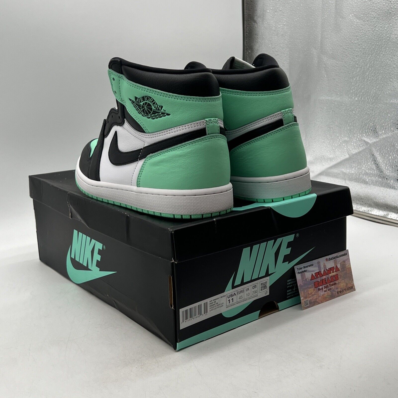 Size 11 - Air Jordan 1 Retro OG High Green Glow White Black Leather (DZ5495-130)
