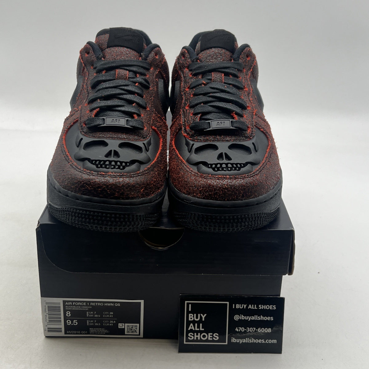 Size 8 - Nike Air Force 1 Low Halloween Skull (HV2016-001)