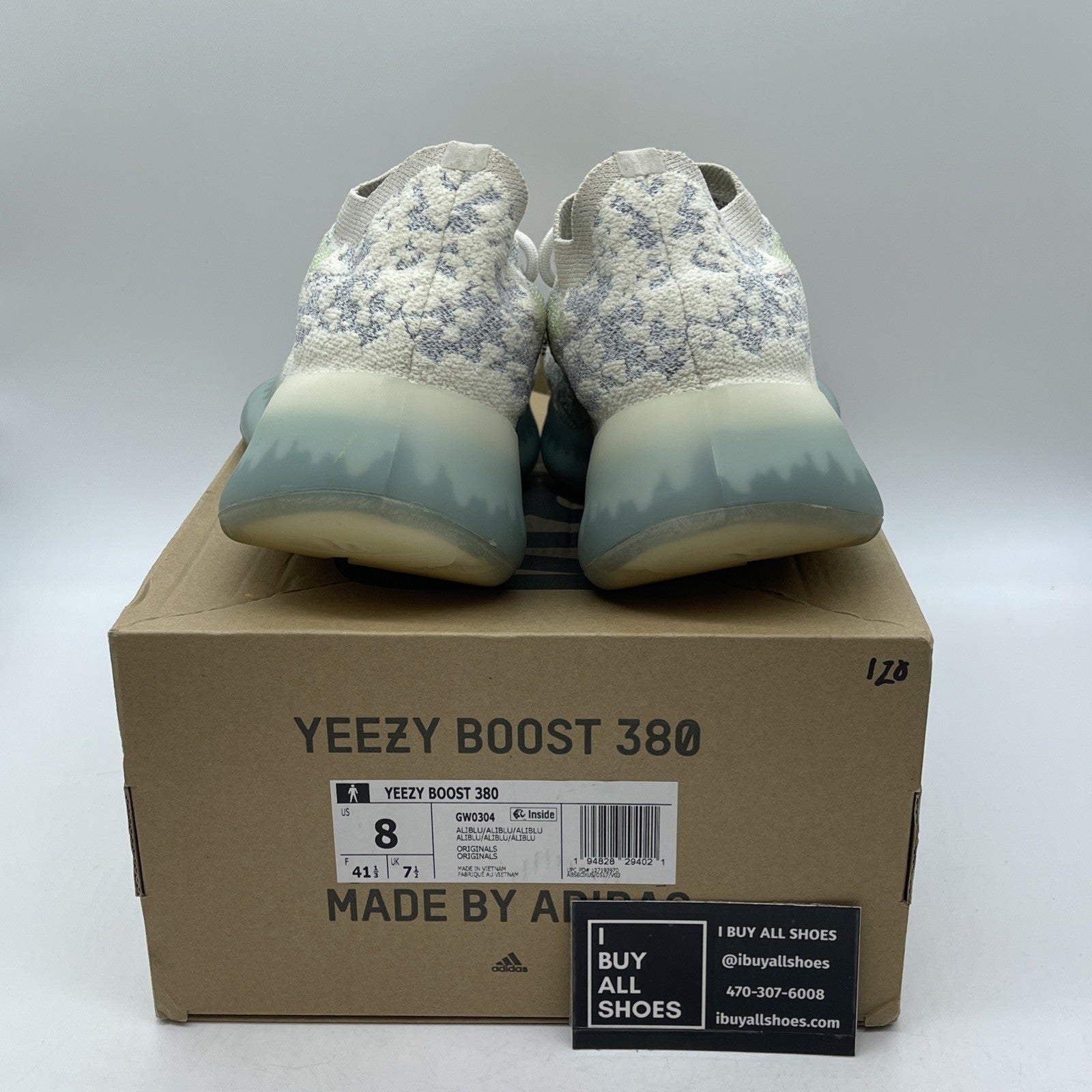 Size 8 - adidas Yeezy Boost 380 Alien Blue White Suede (GW0304)