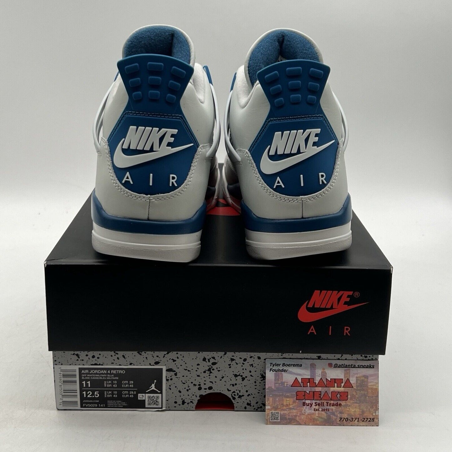 Size 11 - Air Jordan 4 Retro 2024 Military Blue White Leather (FV5029-141)
