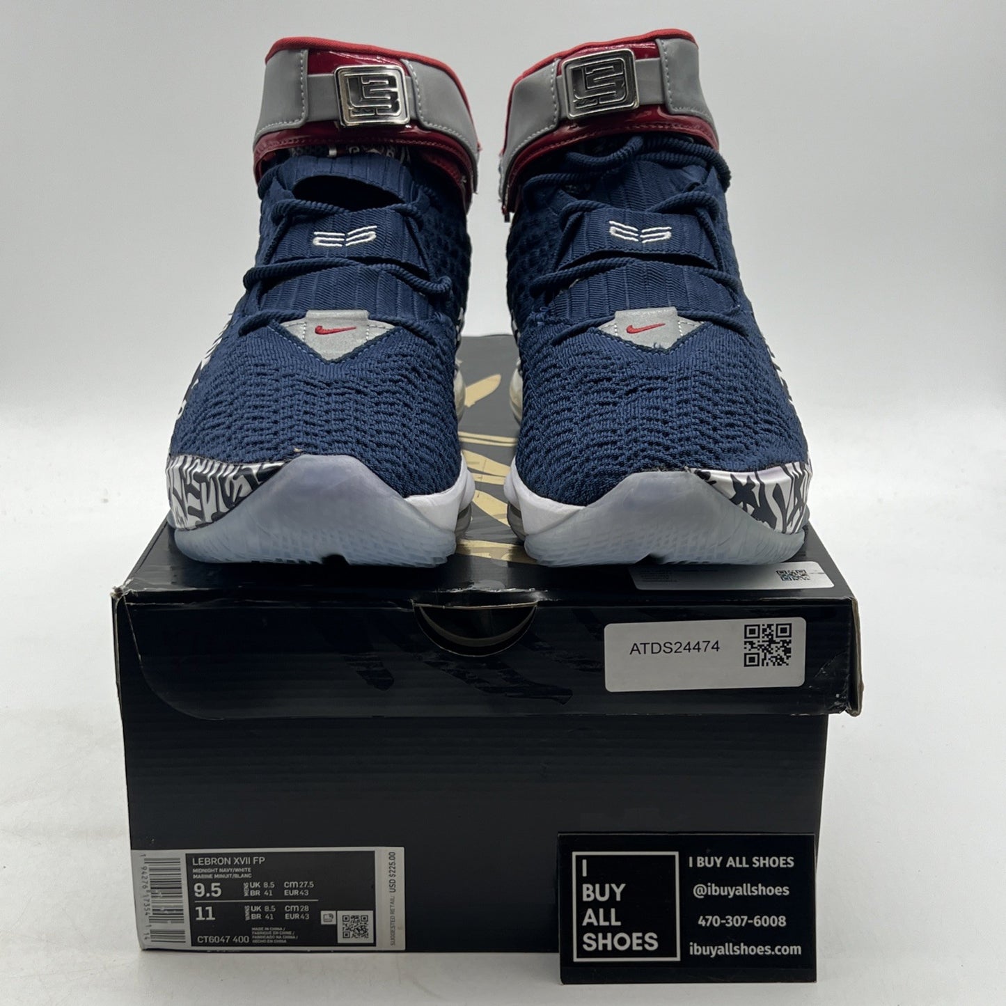 Size 9.5 - Nike LeBron 17 LeBron 4 Cold Blue Graffiti (CT6047-400)