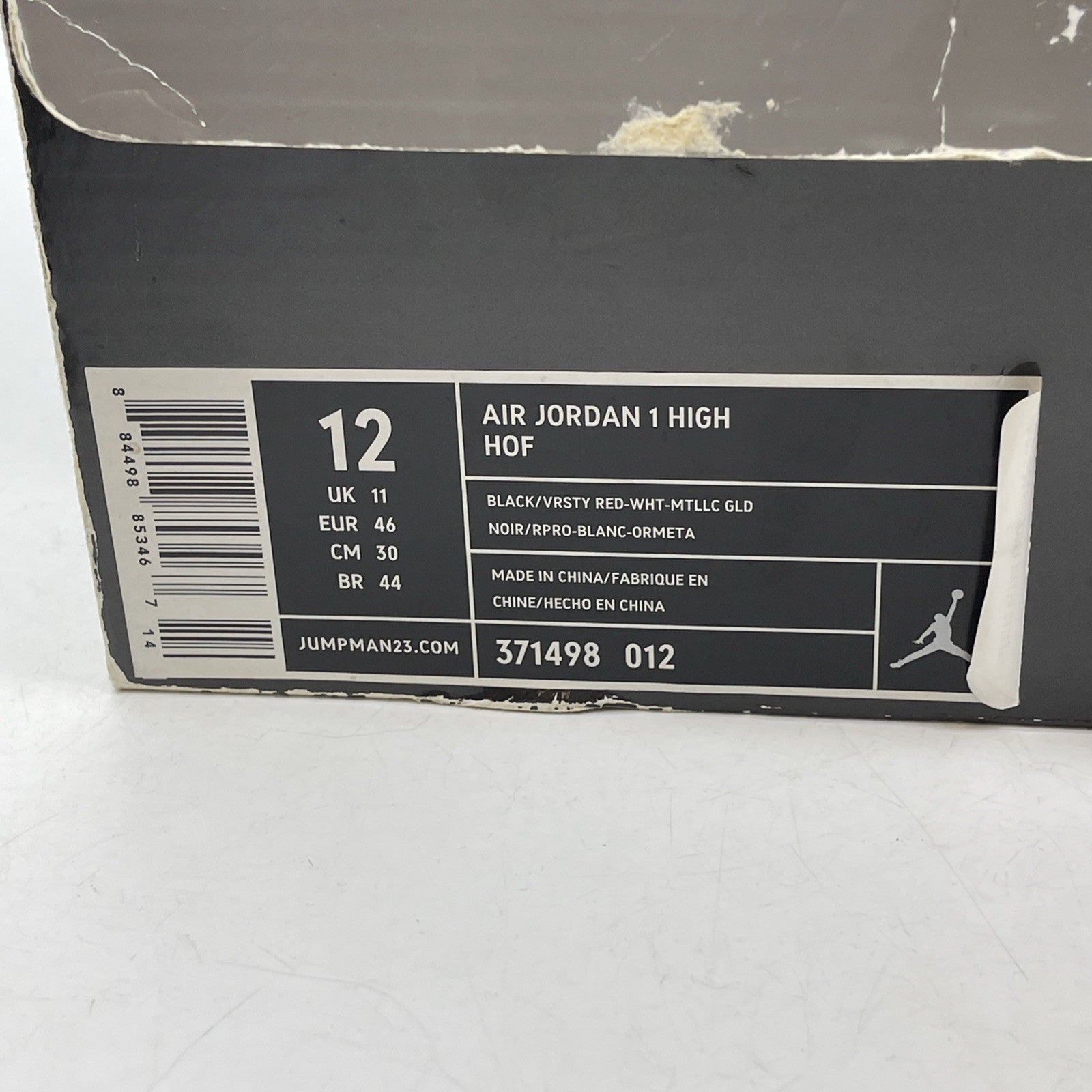 Size 12 - Air Jordan 1 Hof High Hall Of Fame Black White Suede (371498-012)