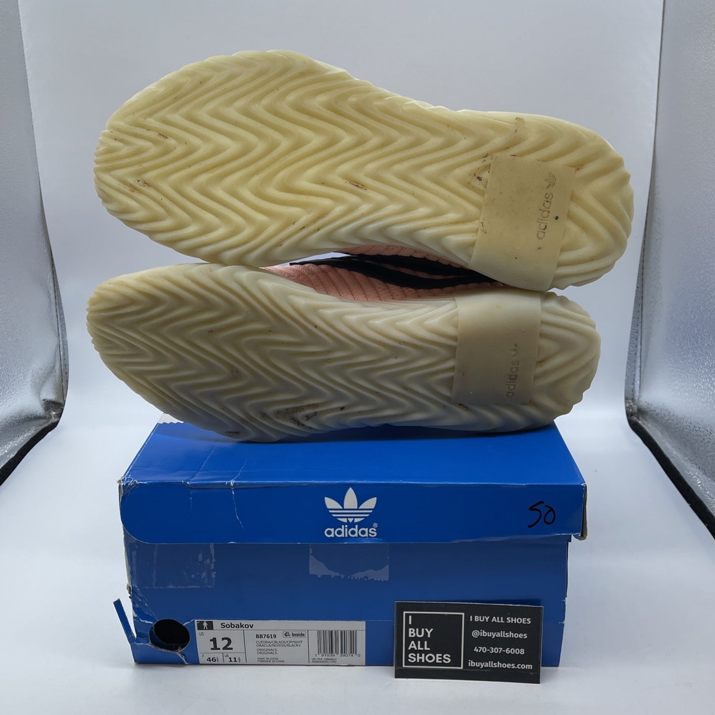 Size 12 - adidas Sobakov Clear Orange Pink Black Suede Leather (BB7619)