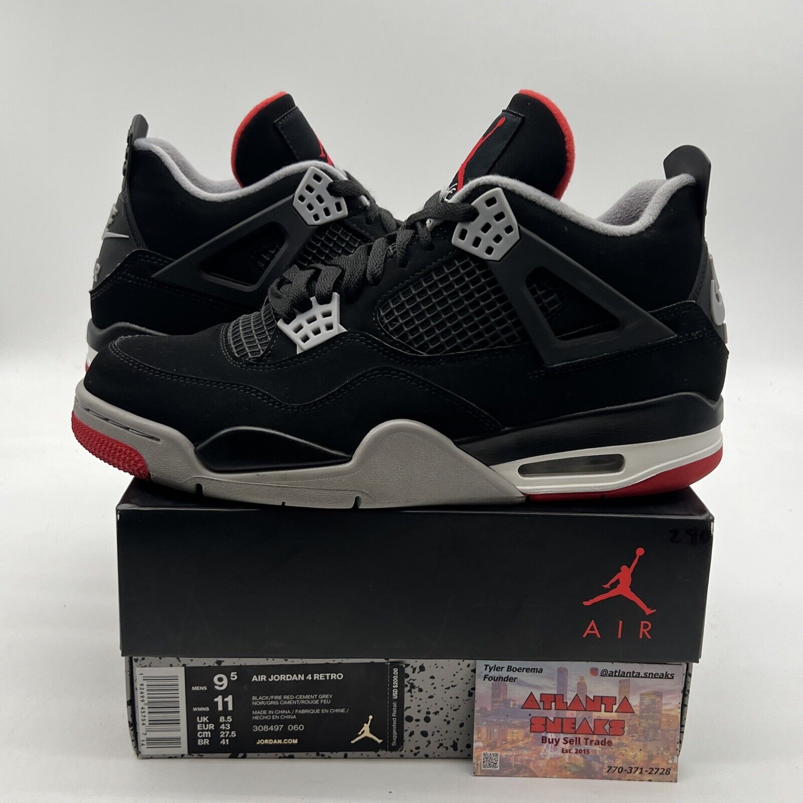 Size 9.5 - Air Jordan 4 Retro OG Mid Bred 2019 (308497-060)