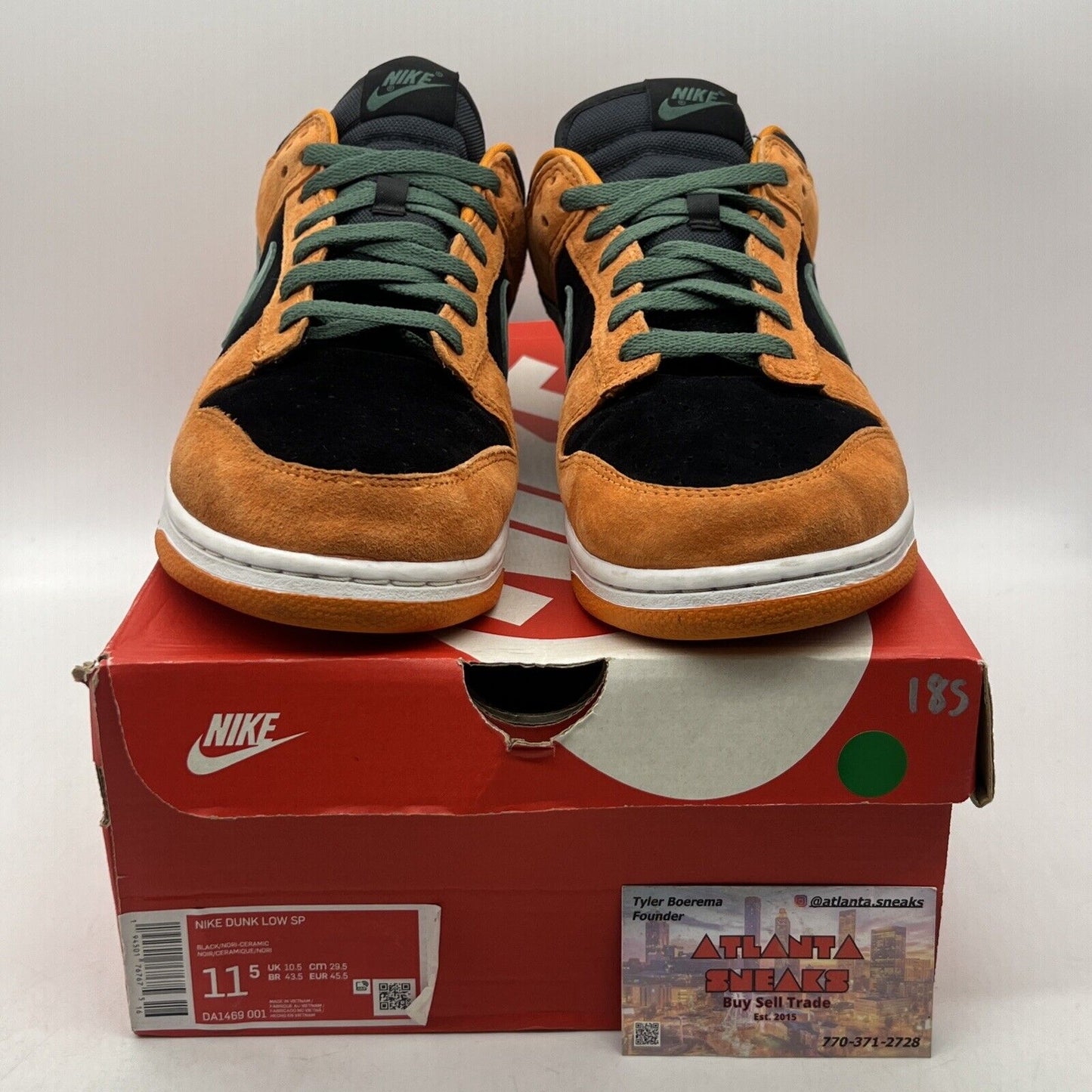 Size 11.5 - Nike Dunk SP Retro 2020 Low Ceramic Orange Green Suede (DA1469-001)