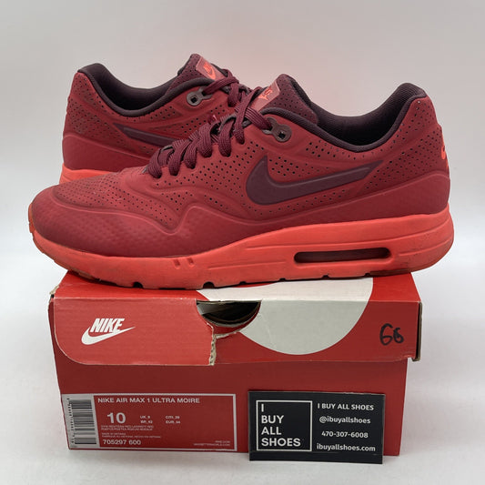Size 10 - Nike Air Max 1 Ultra Moire Triple Red (705297-600)