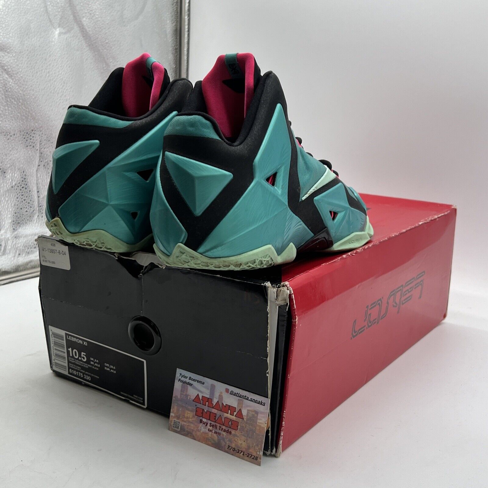 Size 10.5 - Nike LeBron 11 South Beach (616175-330)