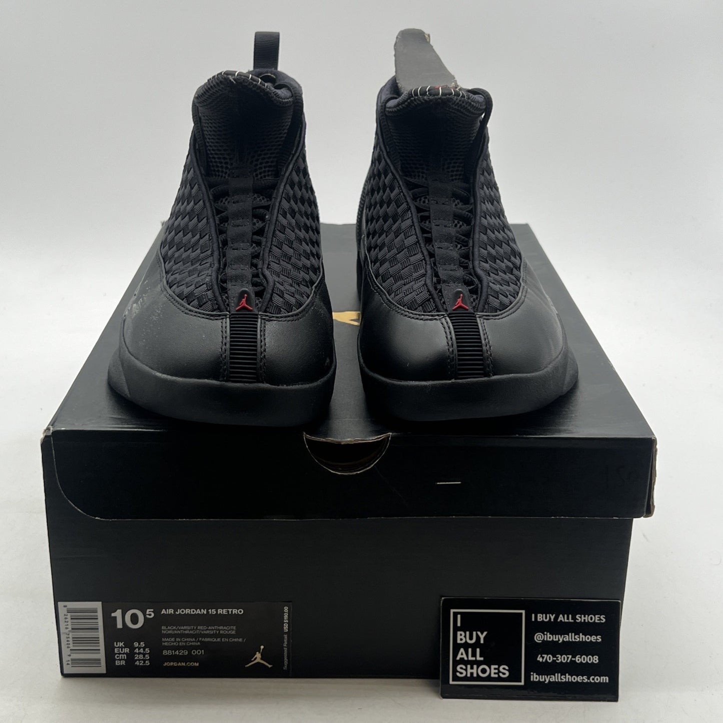 Size 10.5 - Air Jordan 15 Retro 2017 Stealth (881429-001)