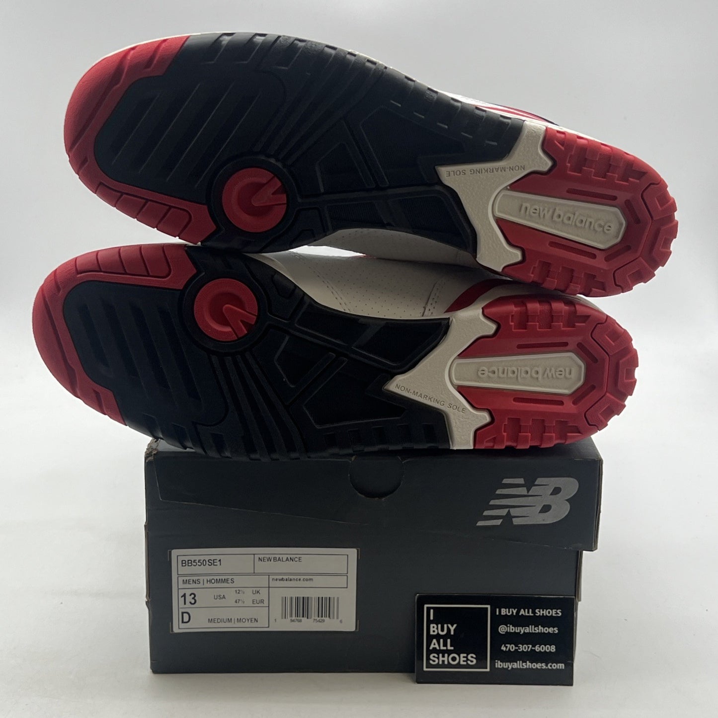 Size 13 - New Balance 550 White Team Red (BB550SE1)