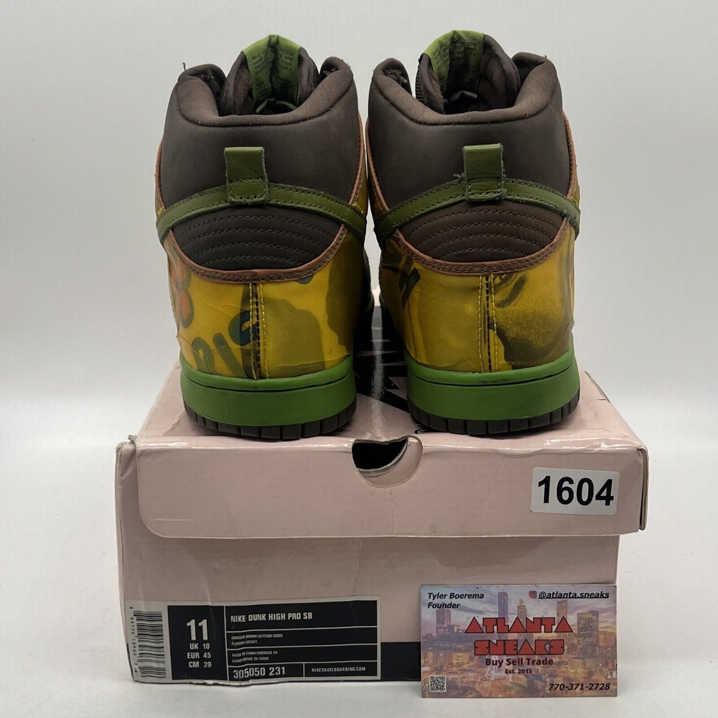 Size 11 - Nike Dunk Pro SB High De La Soul Brown Green Orange (305050-231)