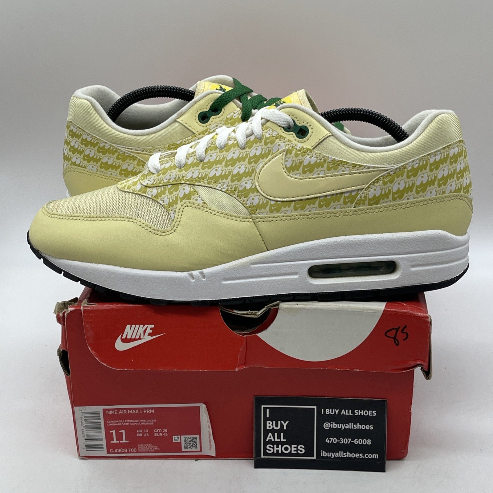 Size 11 - Nike Air Max 1 'Lemonade' (CJ0609-700)