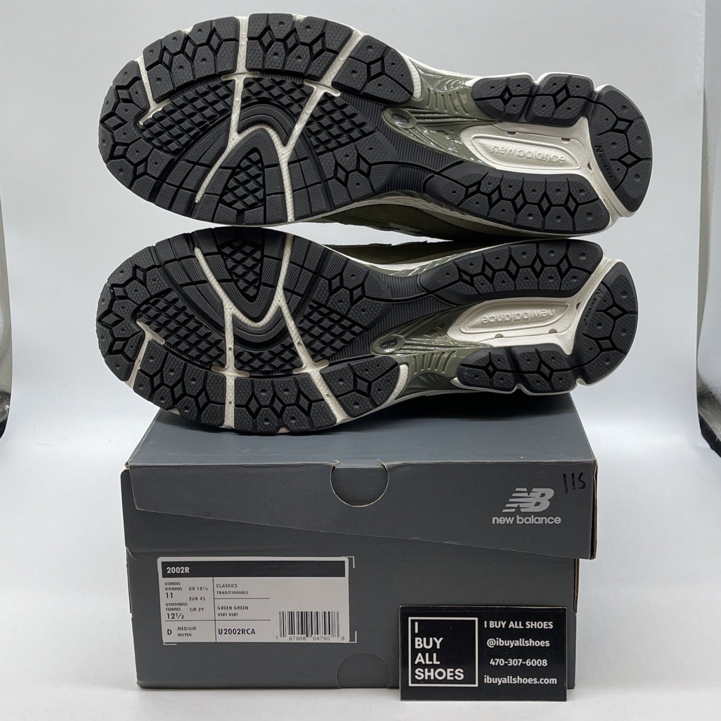 Size 11 - New Balance 2002R Dark Olivine Green Silver Suede Leather ( U2002rca