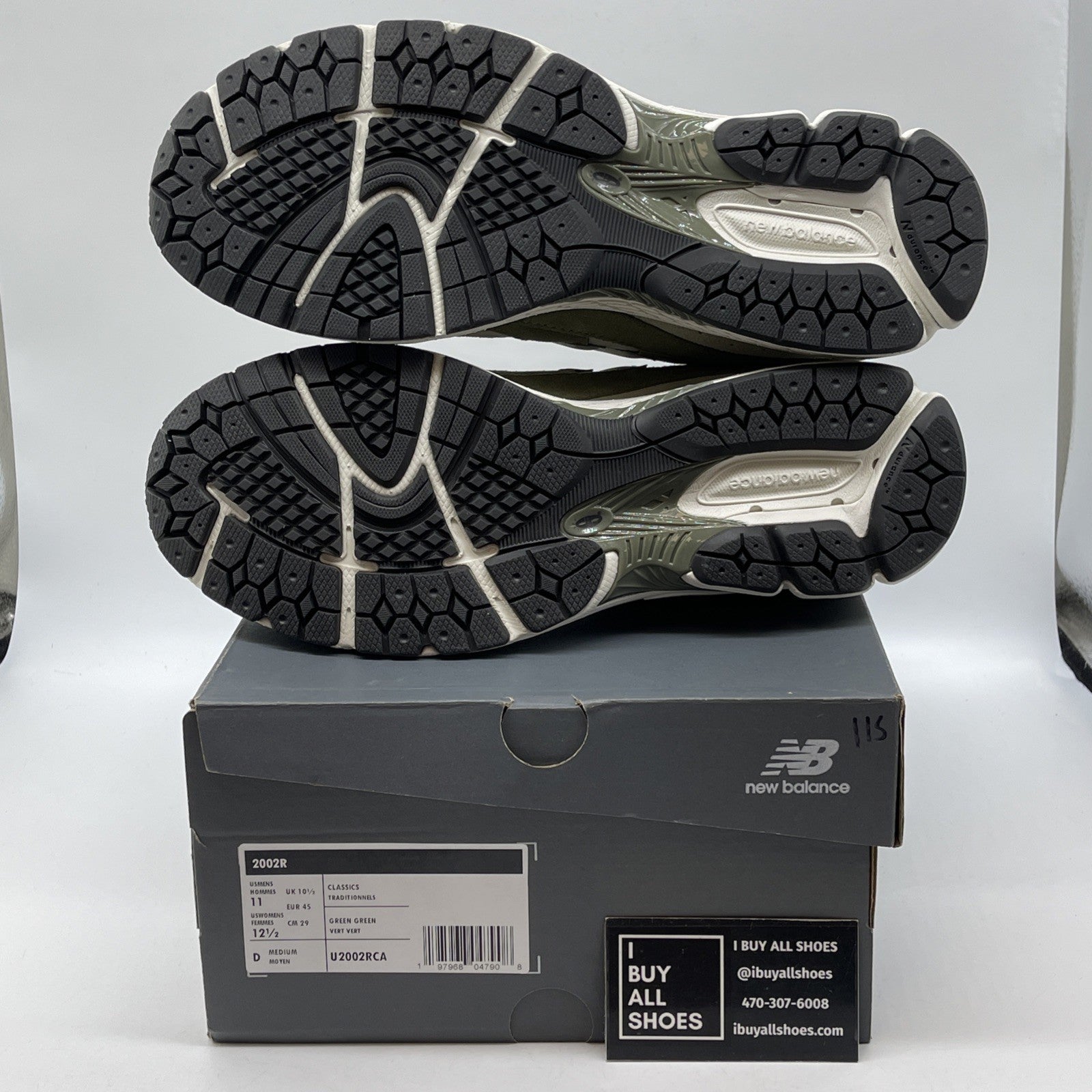 Size 11 - New Balance 2002R Dark Olivine Green Silver Suede Leather ( U2002rca