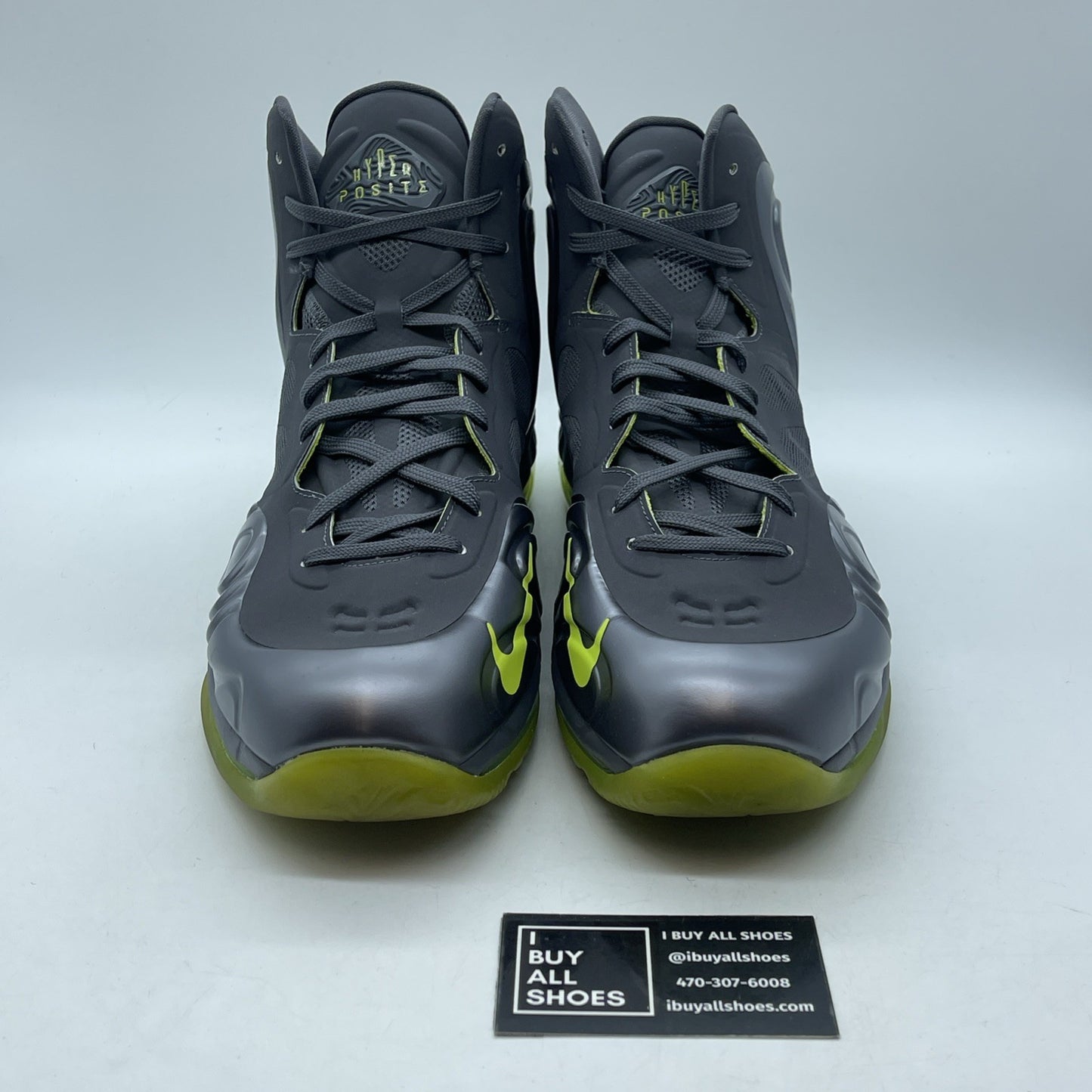 Size 13 - Nike Air Max Hyperposite Atomic Green Grey Leather (524862-003)
