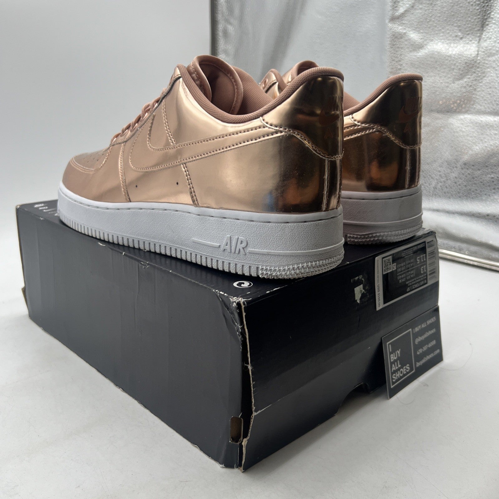 Size 13 - Nike Air Force 1 SP Metallic Rose Gold W (CQ6566-900)