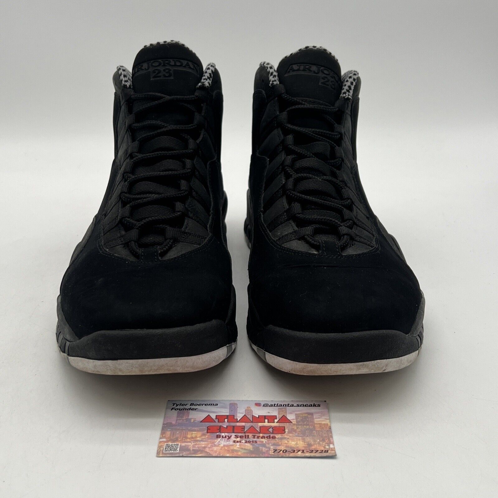 Size 13 - Air Jordan 10 Retro Stealth Black Suede White Grey (310805-003)
