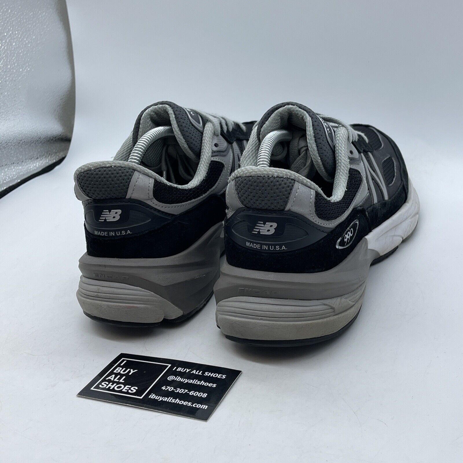 Size 10 - New Balance 990v6 Made in USA Black Silver Suede Leather (M990BK6)