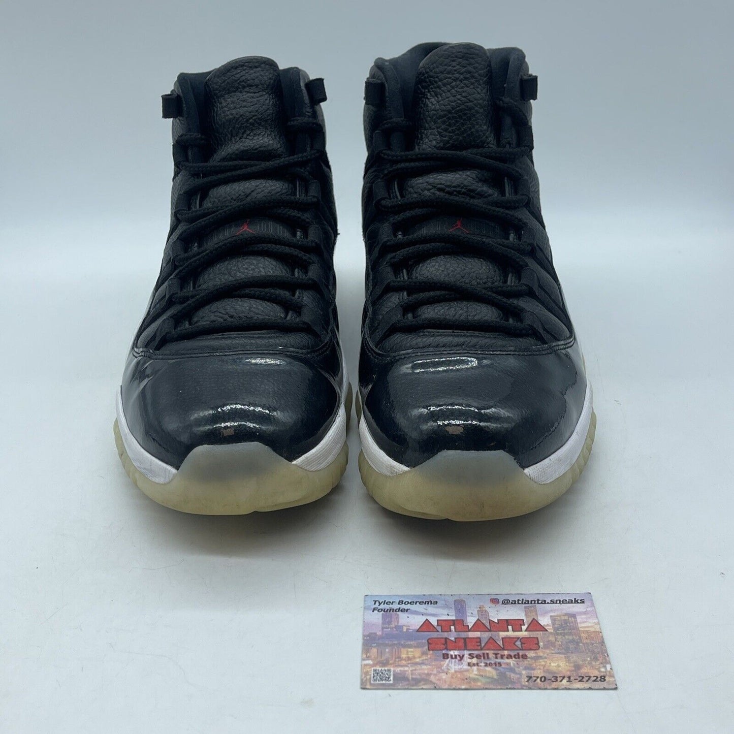 Size 12 - Jordan 11 Retro 72-10 2015 Black White Red Leather (378037-002)