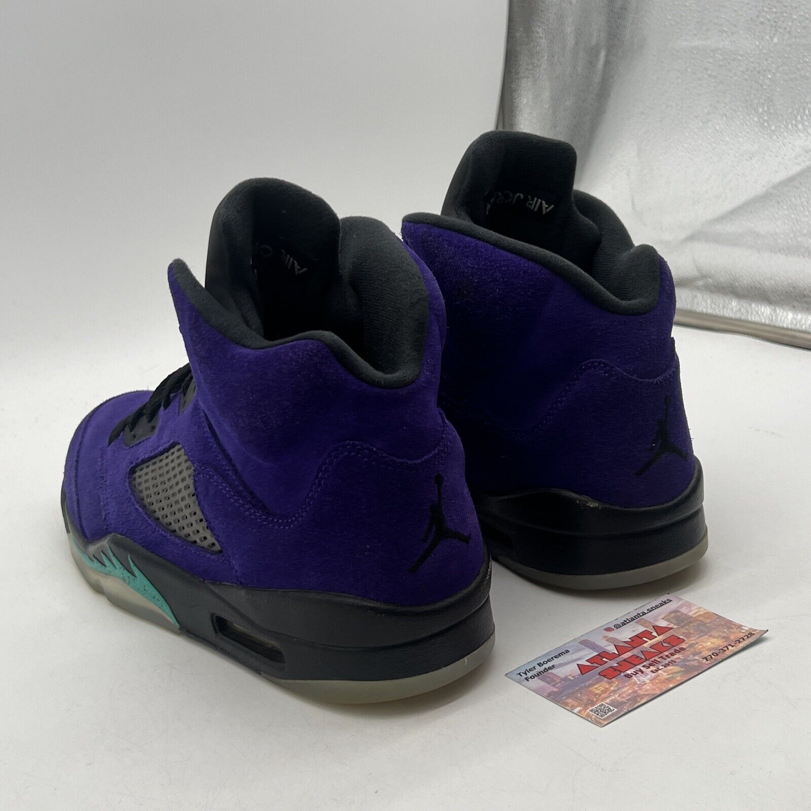 Size 10 - Jordan 5 Retro Alternate Grape 2020 Black Aqua Purple Suede