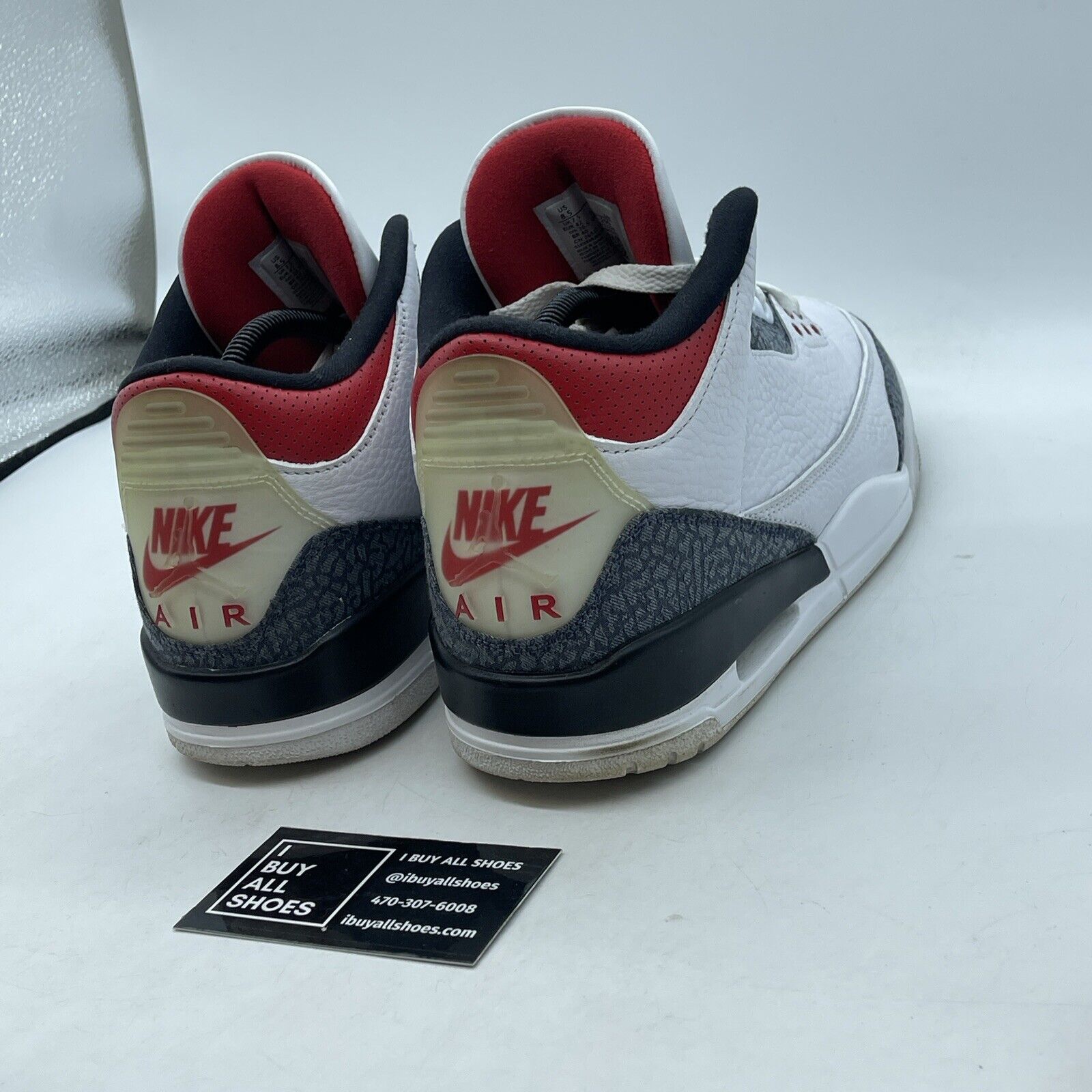Size 8.5 - Jordan 3 Retro Denim SE Fire Red 2020 Suede Leather (CZ6431-100)