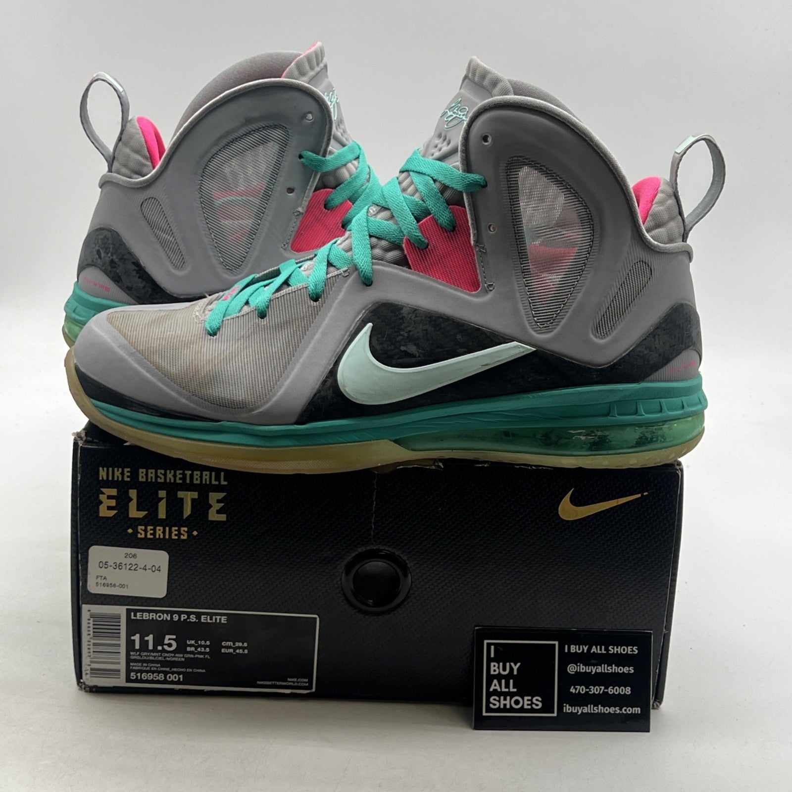Size 11.5 - Nike LeBron 9 P.S. Elite South Beach (516958-001)