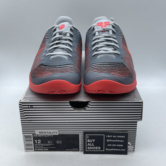 Size 12 - Nike KB Mentality 2 Wolf Grey Bright Crimson (818952-004)