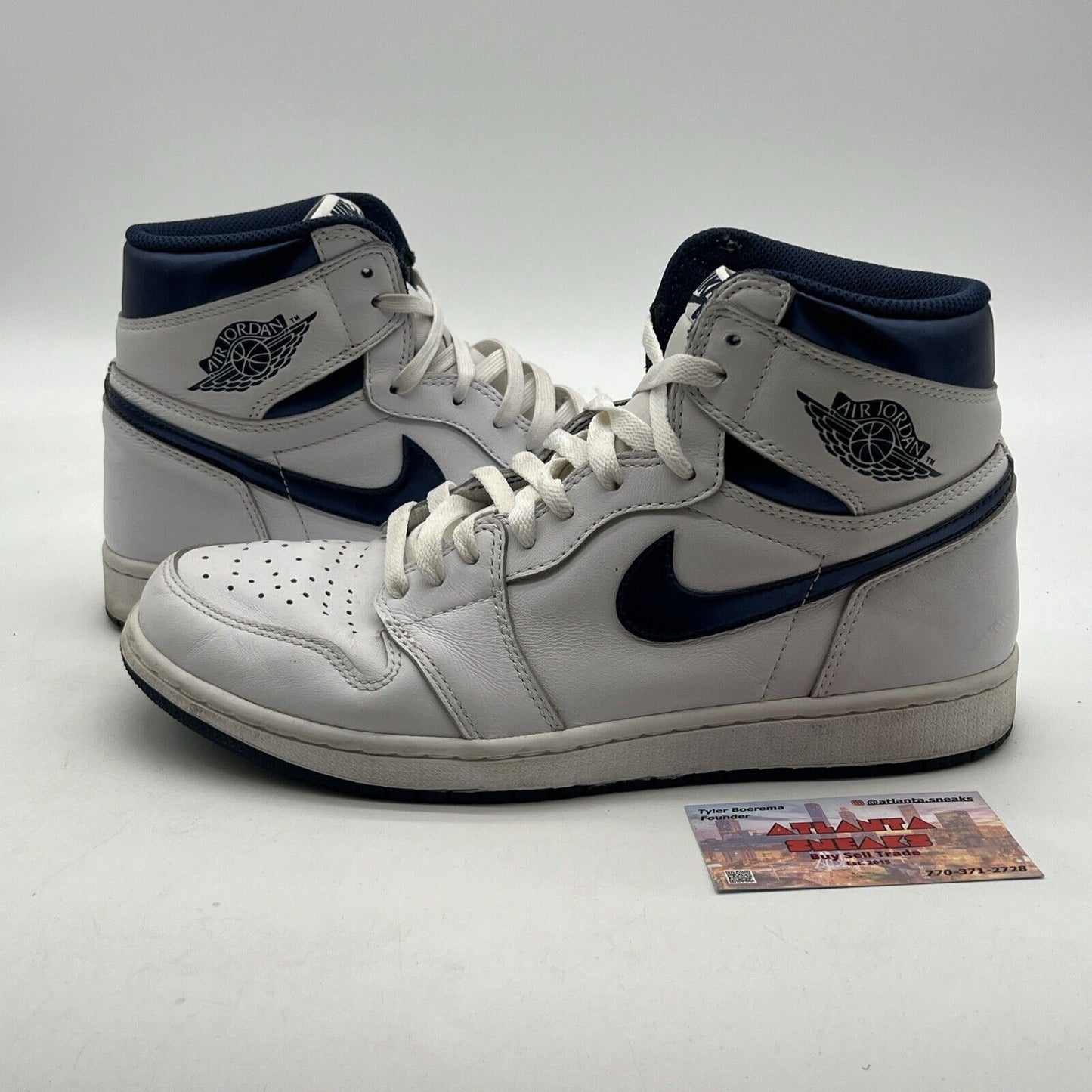 Size 9.5 - Air Jordan 1 Retro OG High Metallic Navy (555088-106)