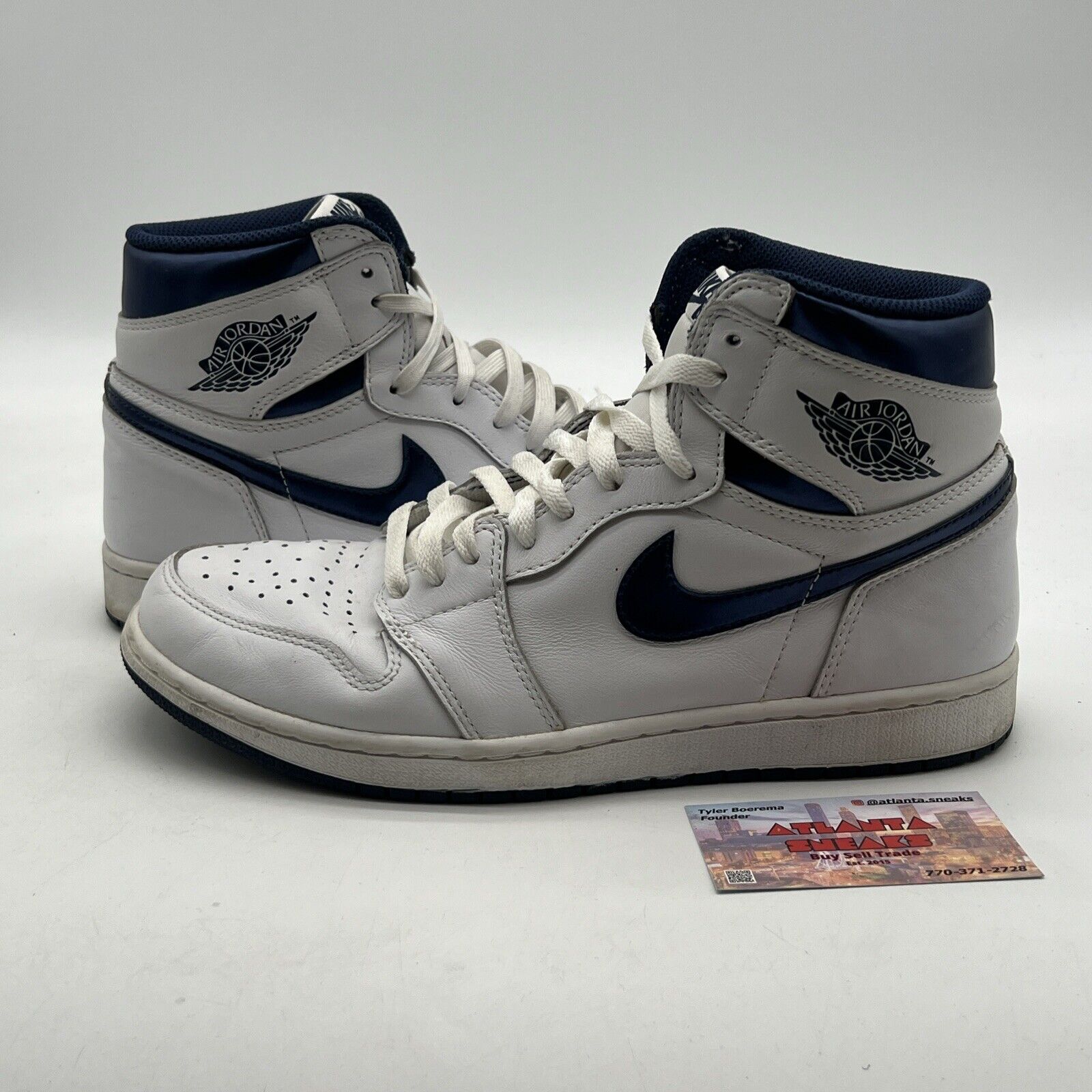 Size 9.5 - Air Jordan 1 Retro OG High Metallic Navy (555088-106)