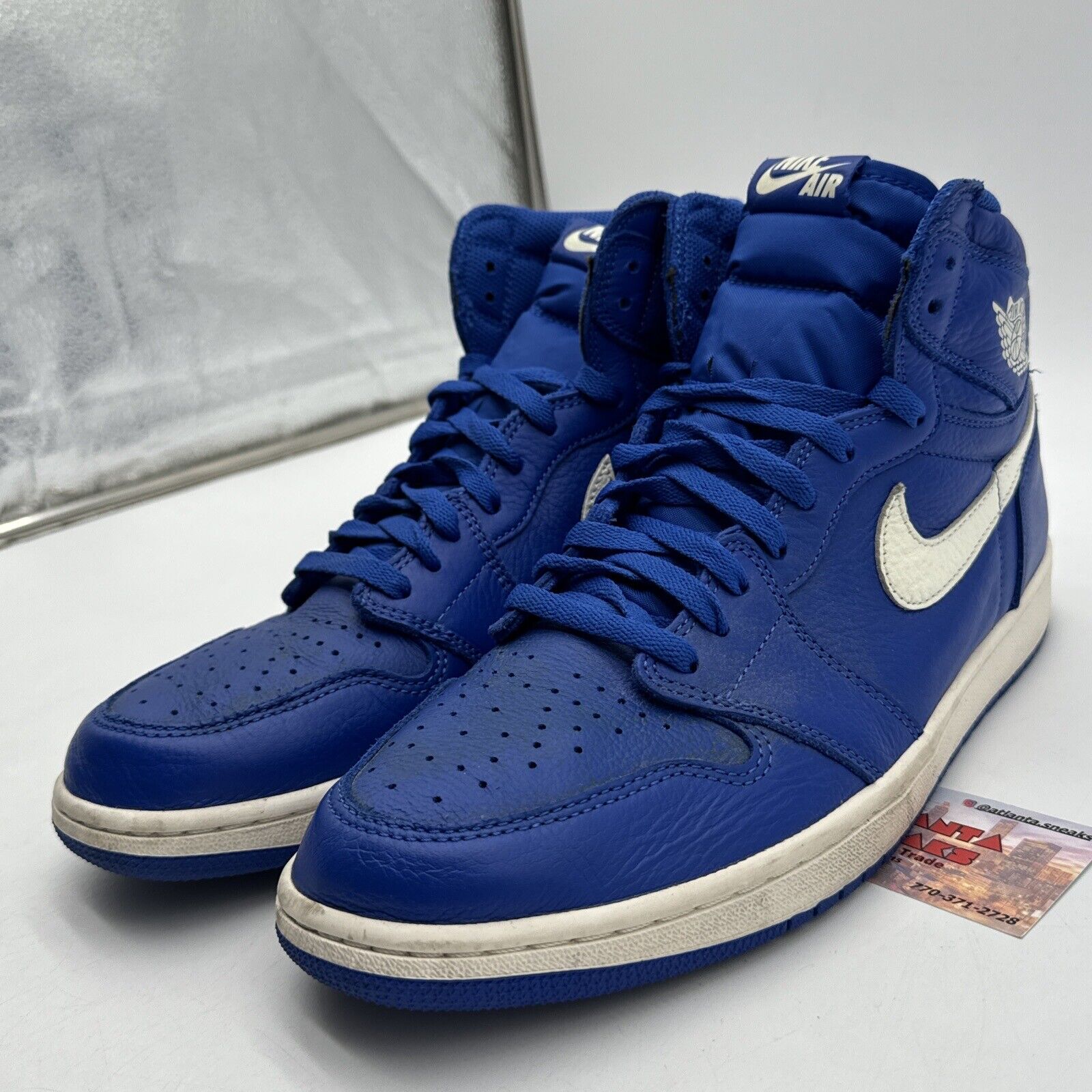 Size 12 - Jordan 1 Retro High OG Hyper Royal 2018 Deep Royal Blue White Leather