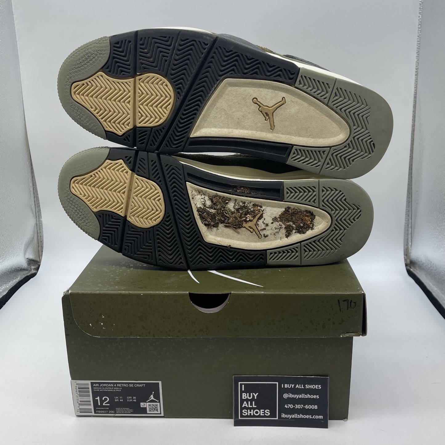 Size 12 - Jordan 4 SE Retro Low Craft Olive Green Black Suede (FB9927-200)