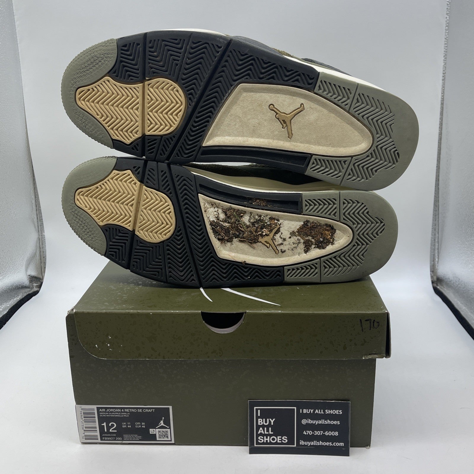 Size 12 - Jordan 4 SE Retro Low Craft Olive Green Black Suede (FB9927-200)