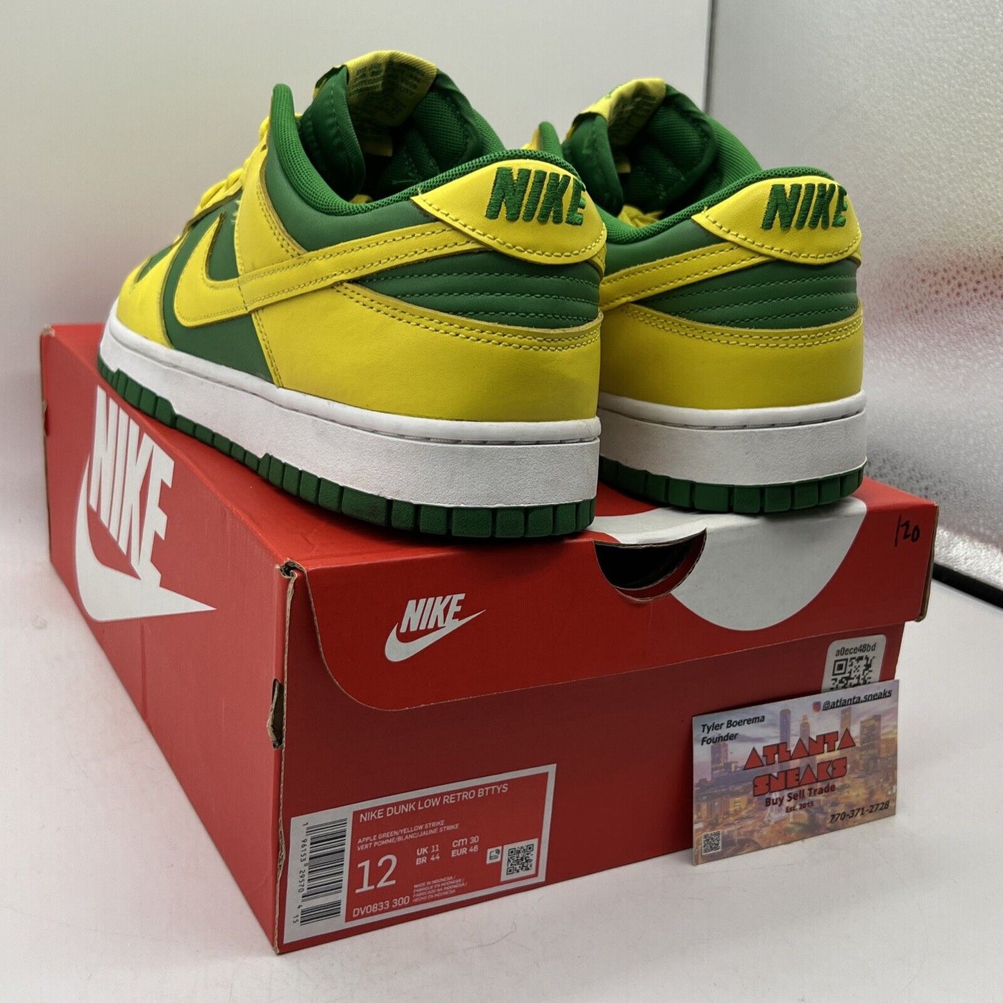 Size 12 - Nike Dunk Low Reverse Brazil Yellow Green White Leather