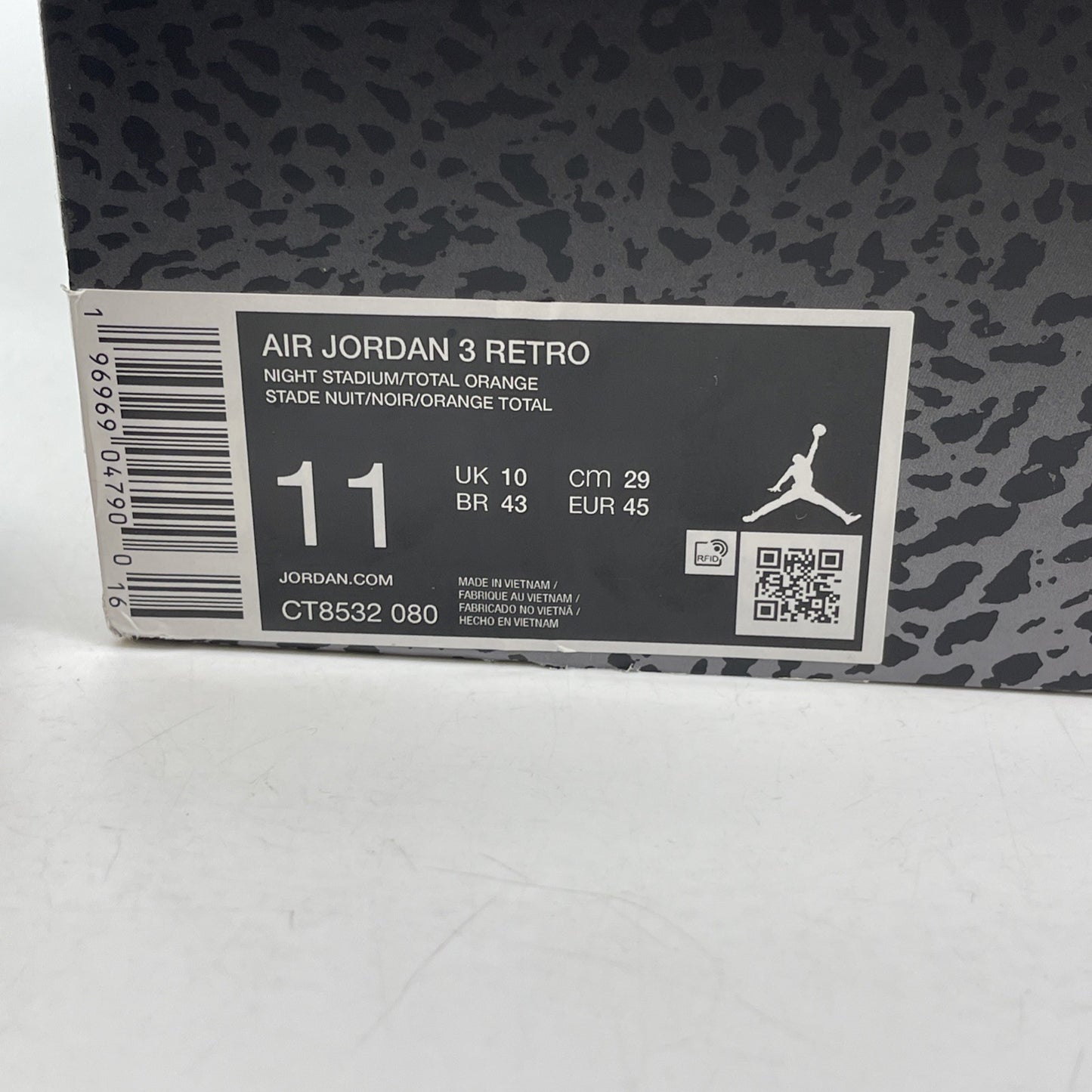 Size 11 - Jordan 3 Retro 2023 Mid Fear Black Grey Orange Suede (CT8532-080)