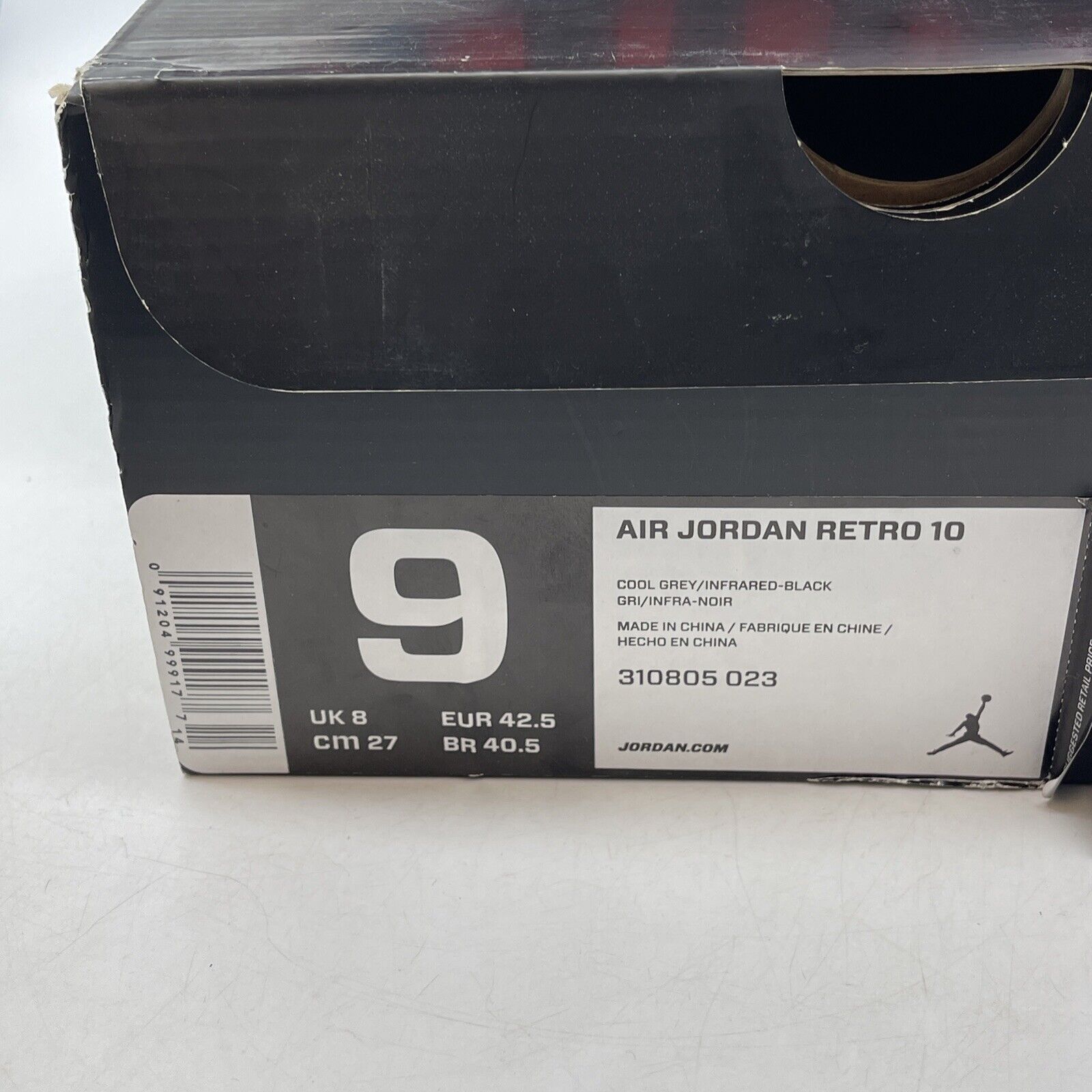 Size 9 - Air Jordan 10 Retro Cool Grey Suede Black Orange Leather (310805-023)