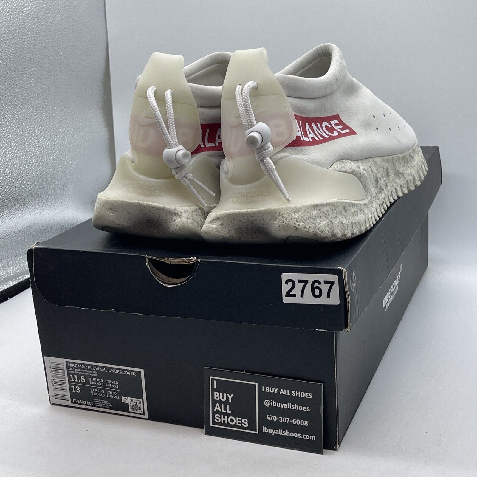 Size 11.5 - Nike Undercover x Moc Flow SP Light Bone White Red Suede (DV5593-001