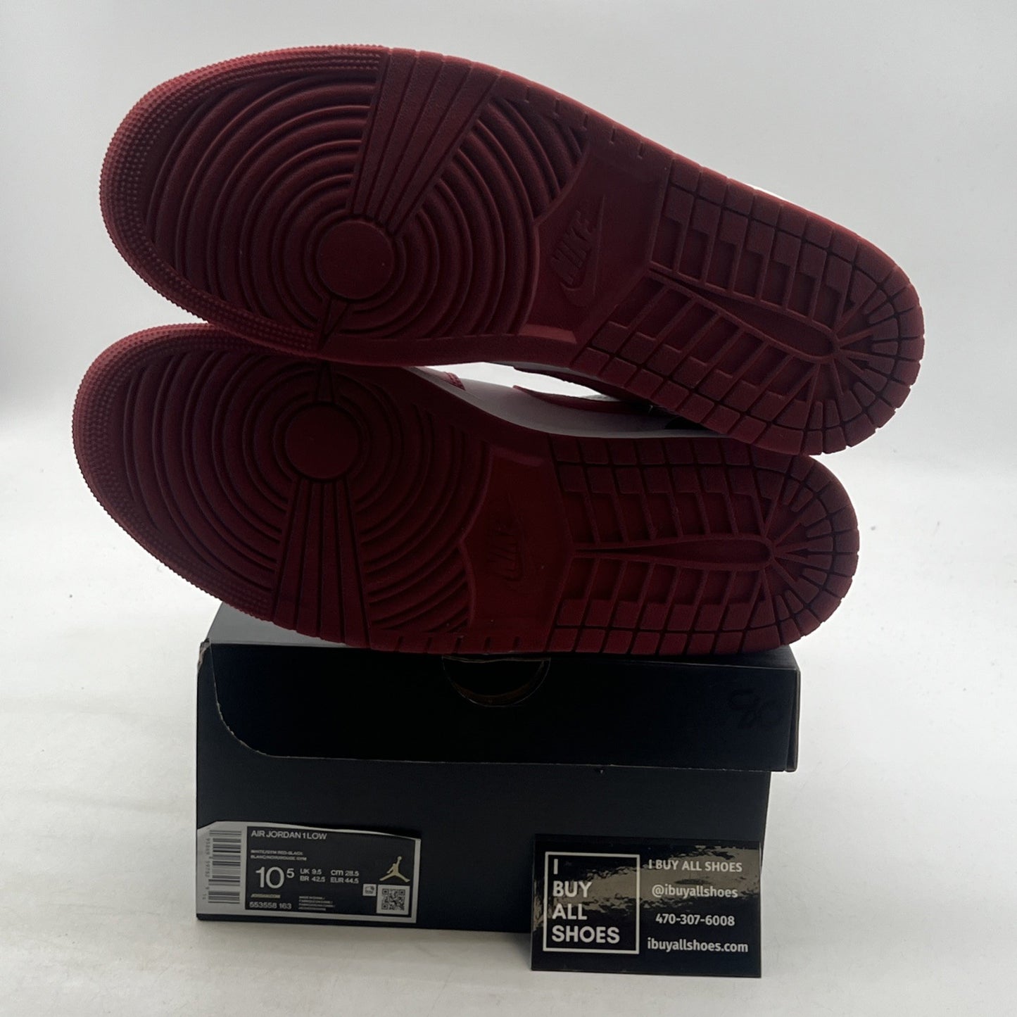 Size 10.5 - Air Jordan 1 Low Reverse Black Toe (553558-163)