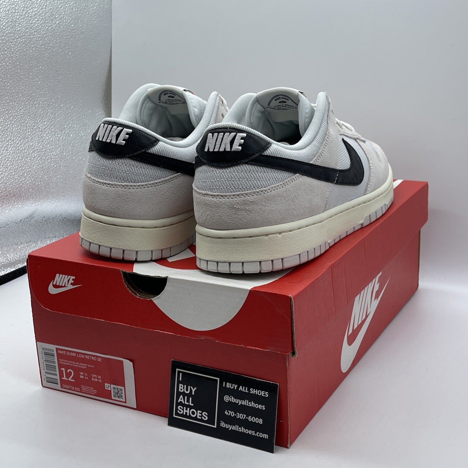 Size 12 - Nike Dunk Low Certified Fresh Black White Suede (DO9776-001)