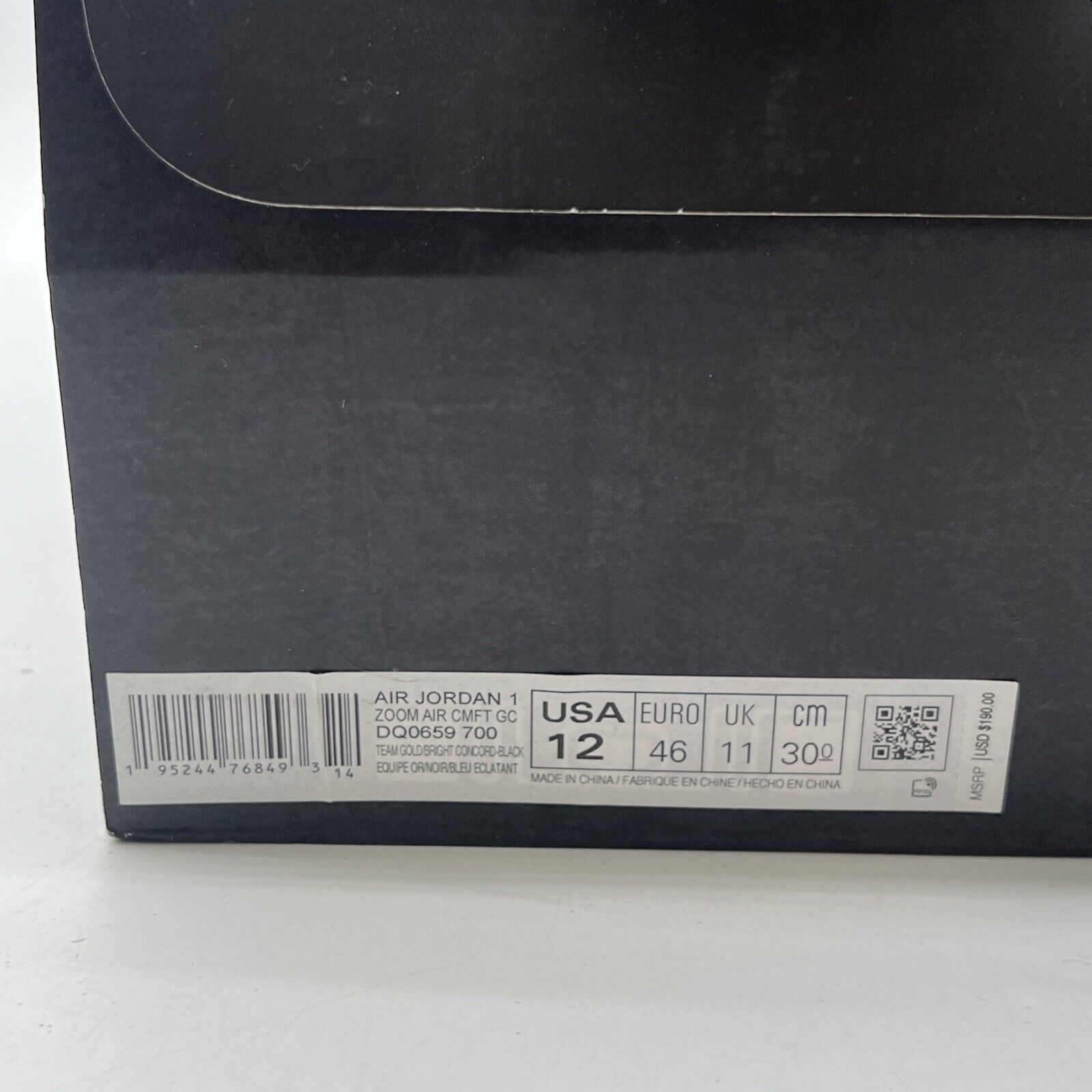 Size 12 - Air Jordan 1 Zoom Comfort Gold Laser (DQ0659-700)