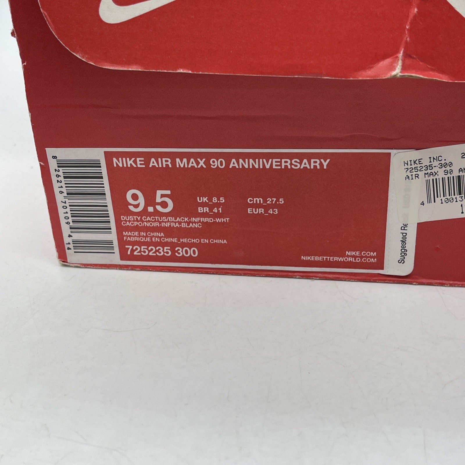 Size 9.5 - Nike Air Max 90 Anniversary Infrared Snake Leather (725235-300)